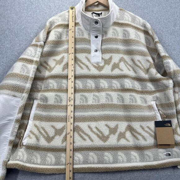 The North Face Fleece Cragmont Jacket Pullover Women’s XXXL Ivory Tan Fair Isle - Picture 9 of 10